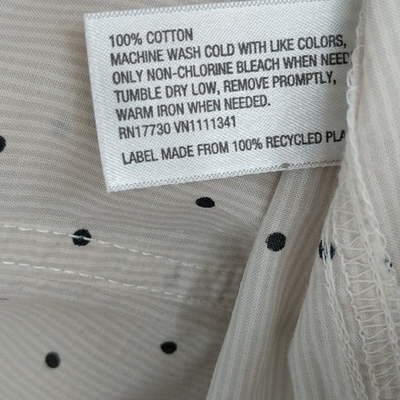 Merona beige Polk a dot button down shirt top - Picture 4 of 8